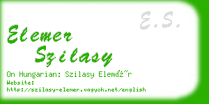 elemer szilasy business card